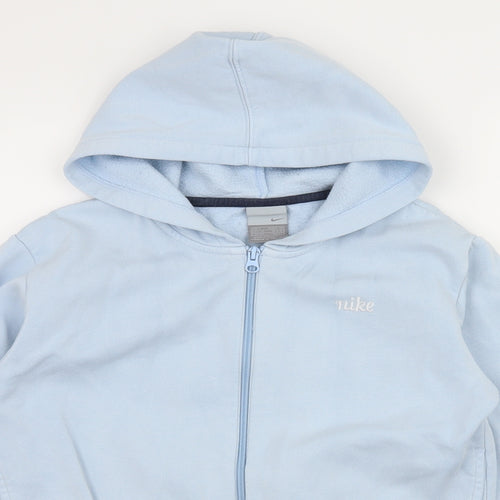 Nike Girls Blue  Jersey Full Zip Hoodie Size 8 Years