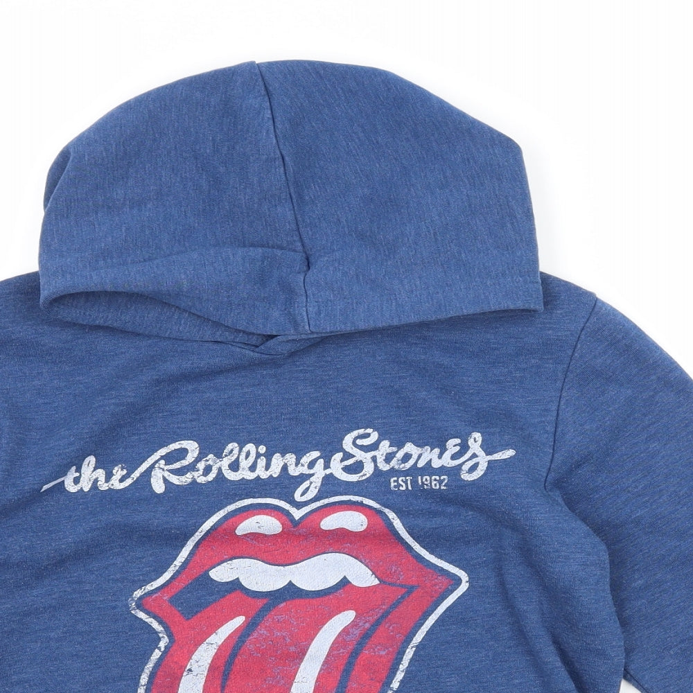 H&M Boys Blue  Jersey Pullover Hoodie Size 9-10 Years  - The Rolling Stones