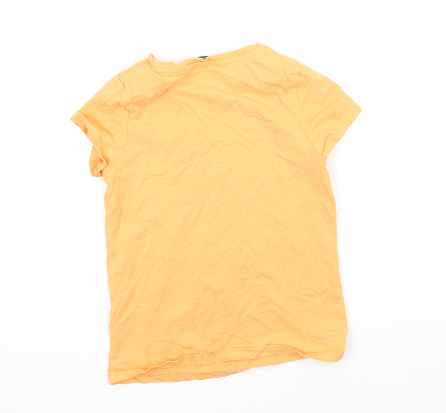 George Girls Orange  Jersey Basic T-Shirt Size 6-7 Years  - Mermaid life