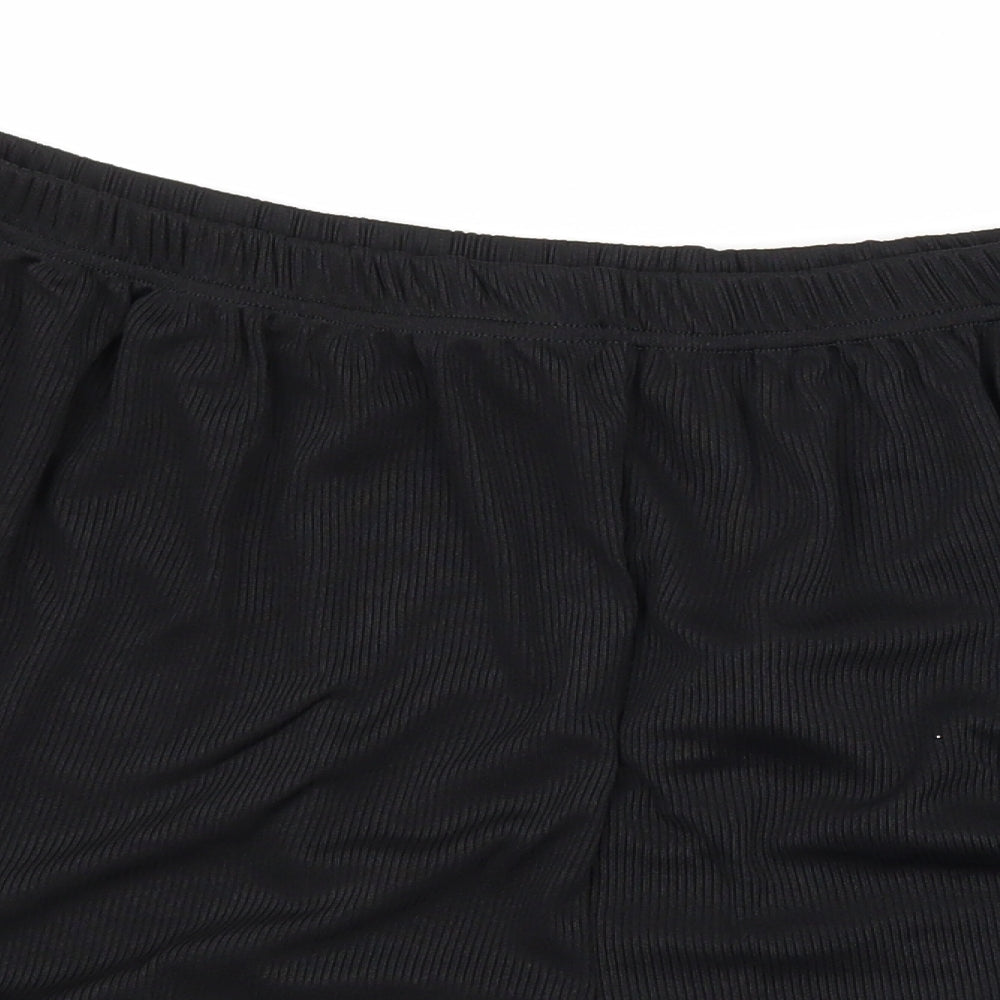 Boohoo Womens Black  Jersey Sweat Shorts Size 26 in