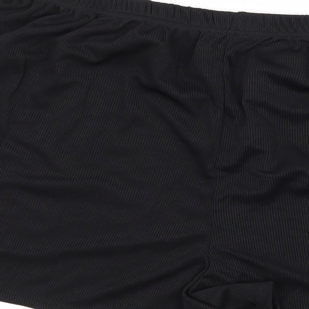 Boohoo Womens Black  Jersey Sweat Shorts Size 26 in