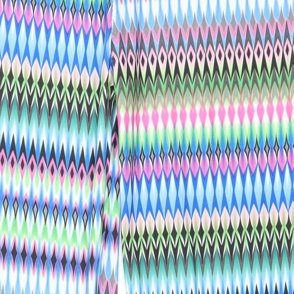 Chickster Basics Womens Multicoloured Geometric Jersey Capri Leggings Size M L25 in