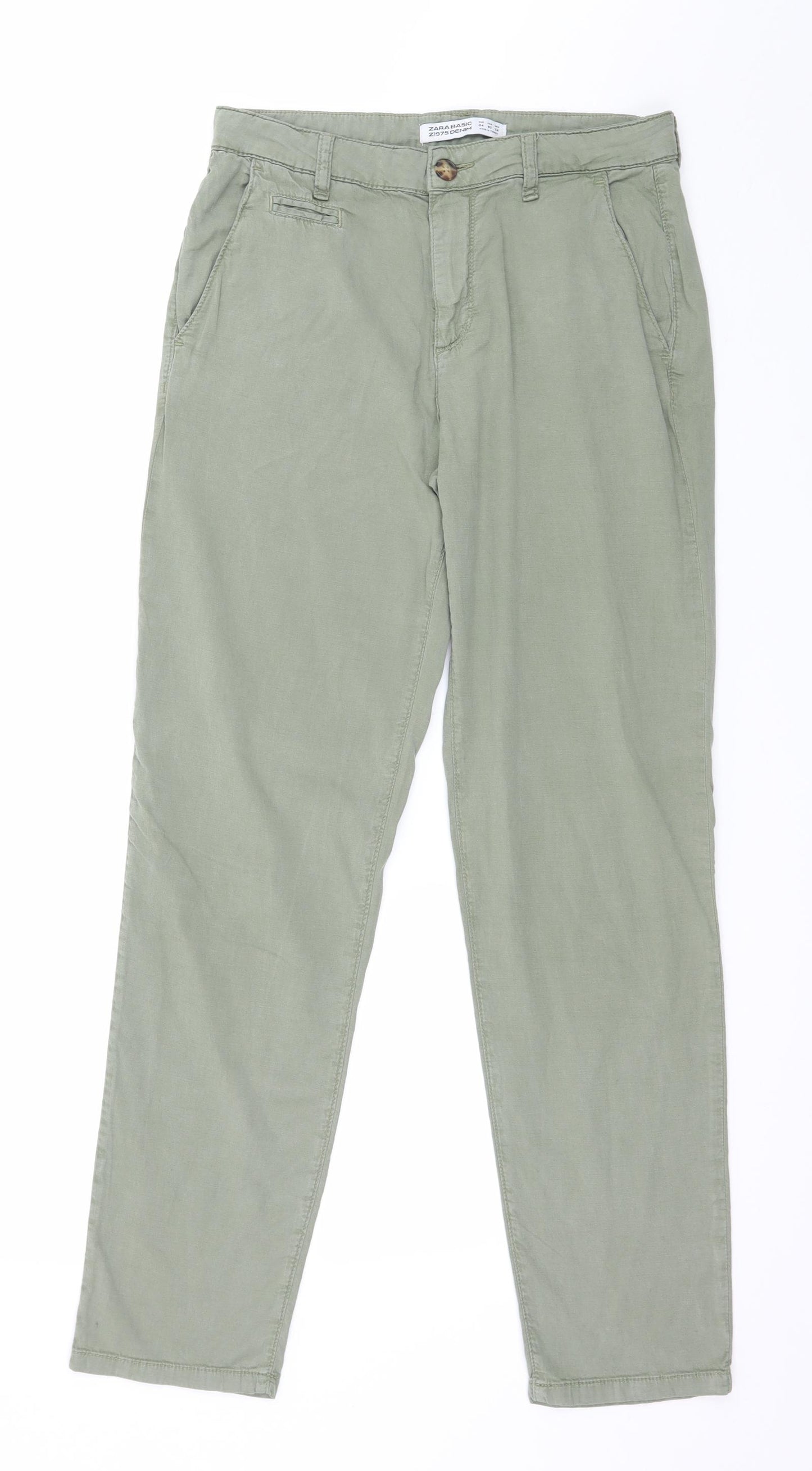Zara Womens Green   Trousers  Size 6 L28 in