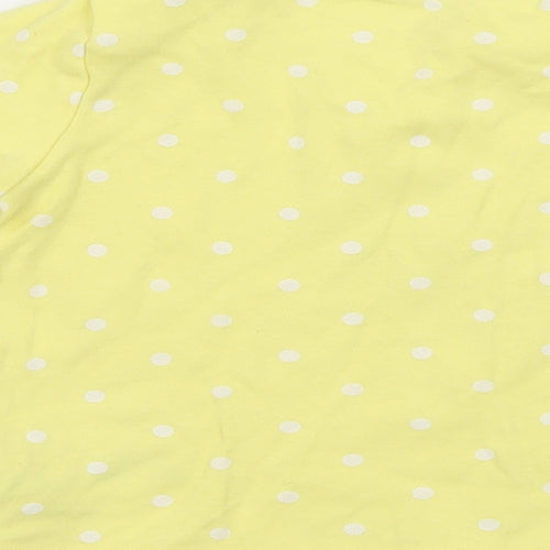 F&F Girls Yellow Polka Dot Jersey Basic T-Shirt Size 12-18 Months  - Just be you