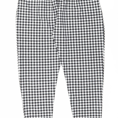 PRETTYLITTLETHING Womens Grey Check  Trousers  Size 8 L22 in