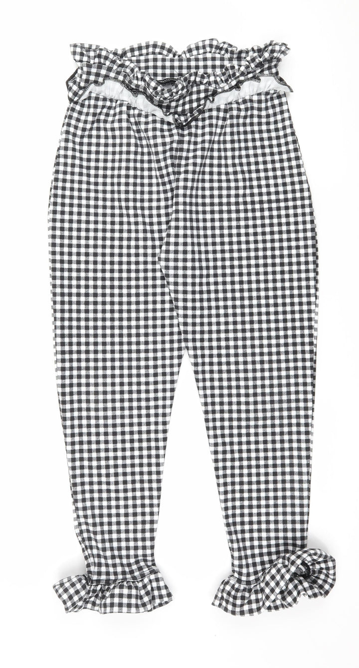 PRETTYLITTLETHING Womens Grey Check  Trousers  Size 8 L22 in