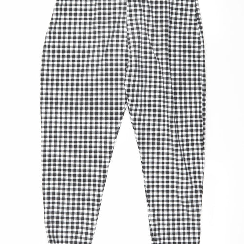 PRETTYLITTLETHING Womens Grey Check  Trousers  Size 8 L22 in