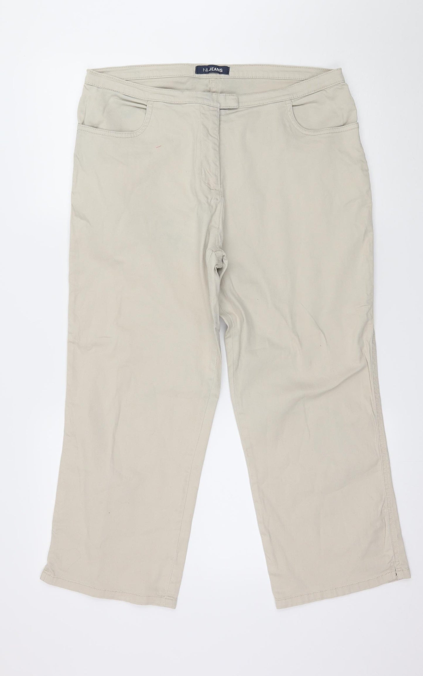 NL Jeans Womens Beige  Denim Cropped Jeans Size 16 L23 in