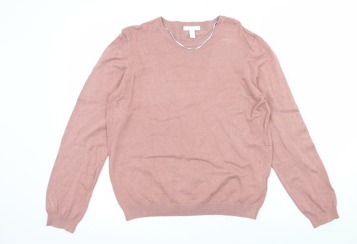 H&M Womens Pink  Knit Pullover Jumper Size M