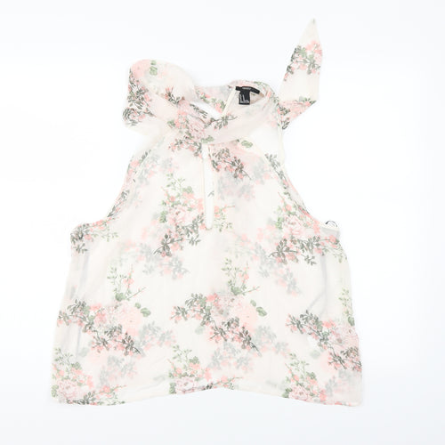 FOREVER 21 Womens Ivory Floral  Tunic Blouse Size M