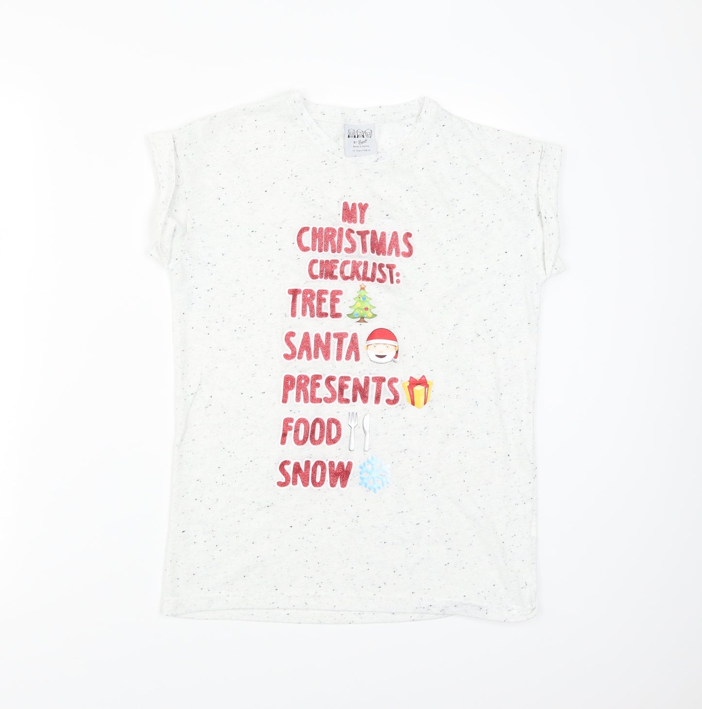 Preworn Boys Grey   Basic T-Shirt Size 12-13 Years  - christmas