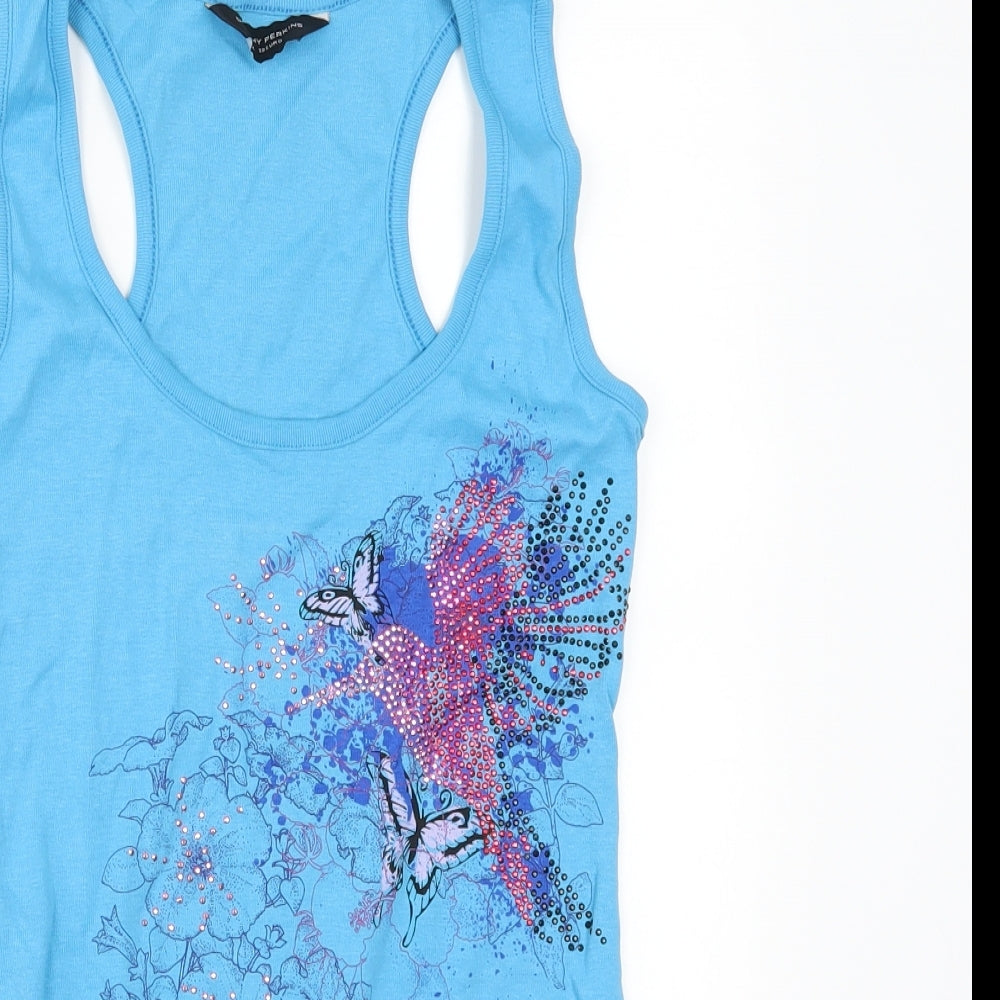 Dorothy Perkins Womens Blue Floral   T-Shirt Size 10