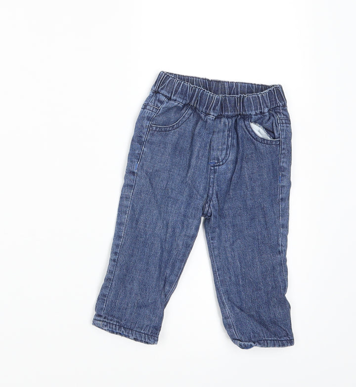 Earlydays Baby Blue  Denim Jogger Trousers Size 3-6 Months