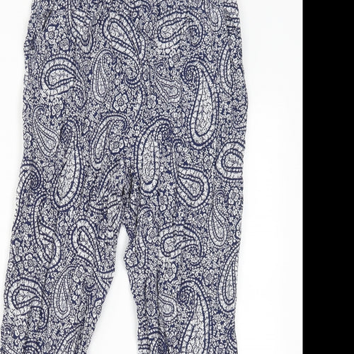 New Look Womens Blue Geometric  Trousers  Size 12 L24 in