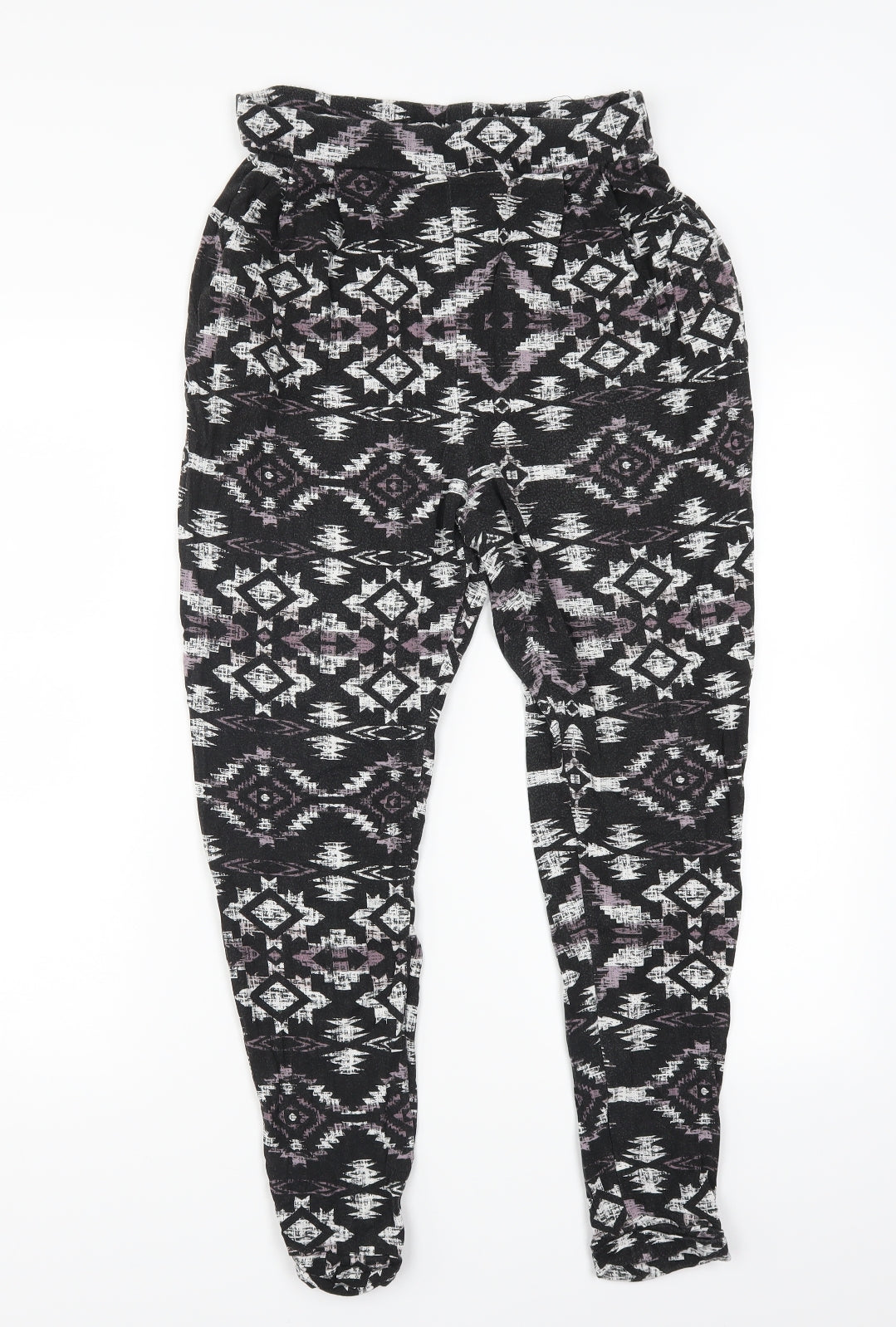 ASOS Womens Black Geometric  Trousers  Size 10 L24 in
