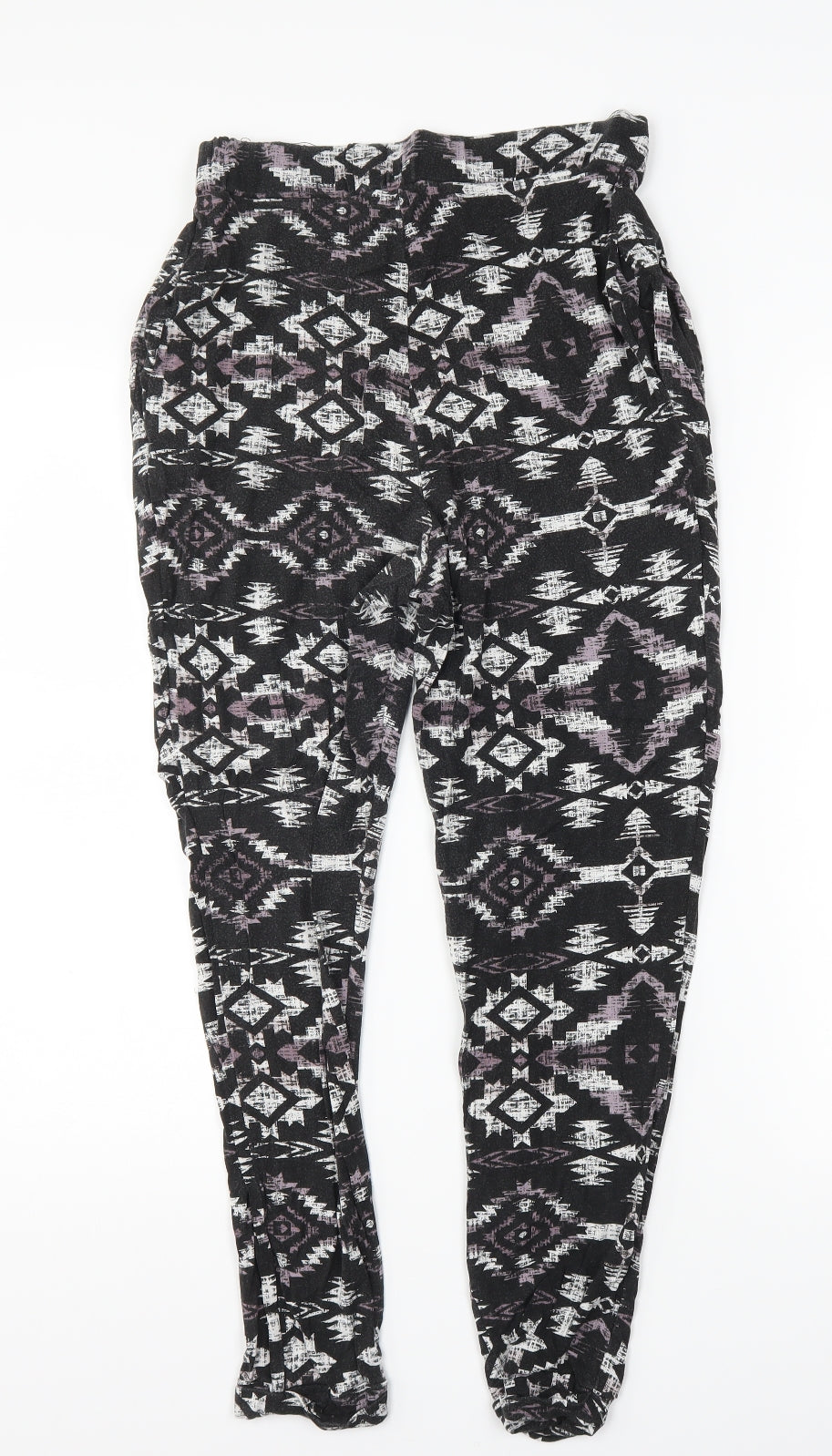 ASOS Womens Black Geometric  Trousers  Size 10 L24 in
