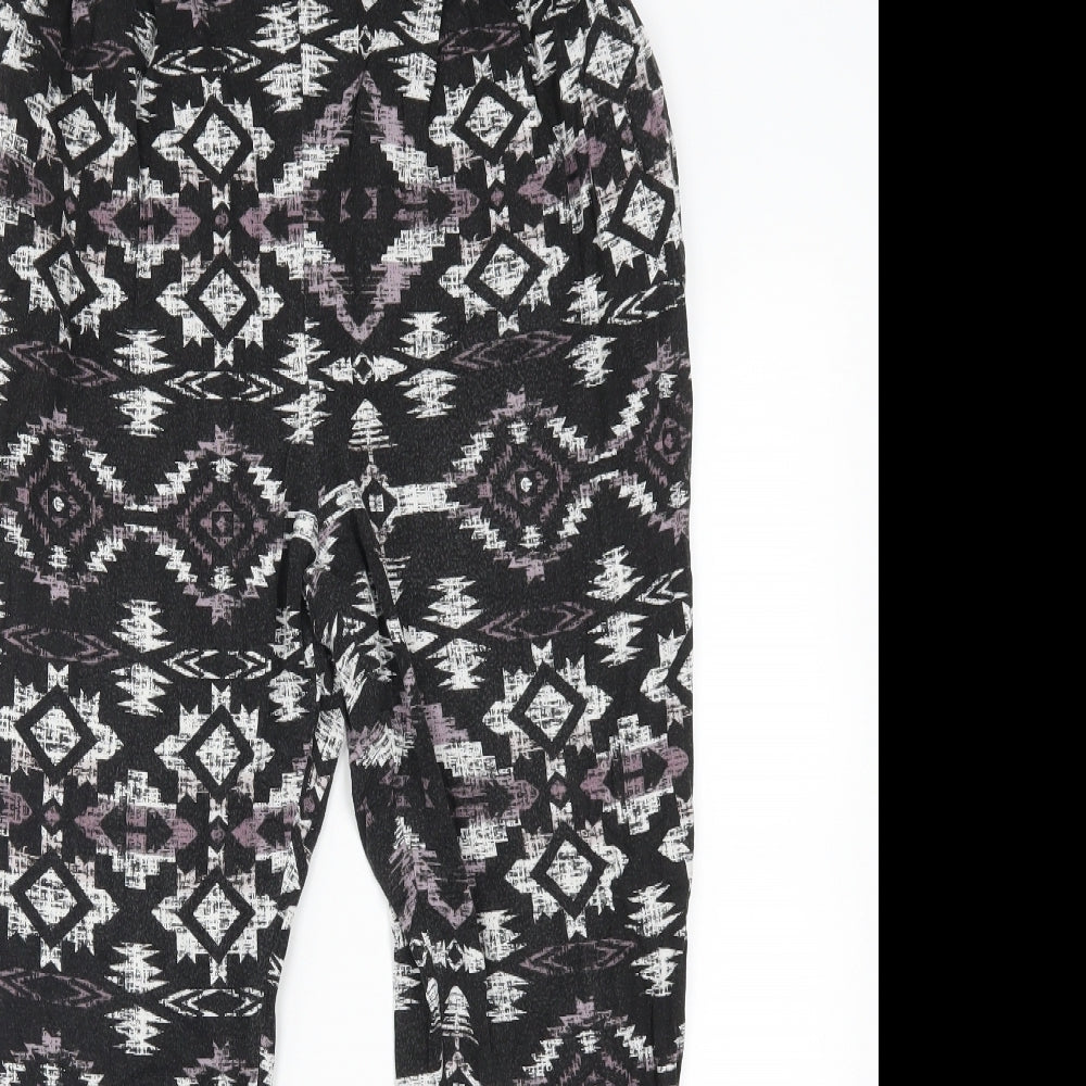 ASOS Womens Black Geometric  Trousers  Size 10 L24 in