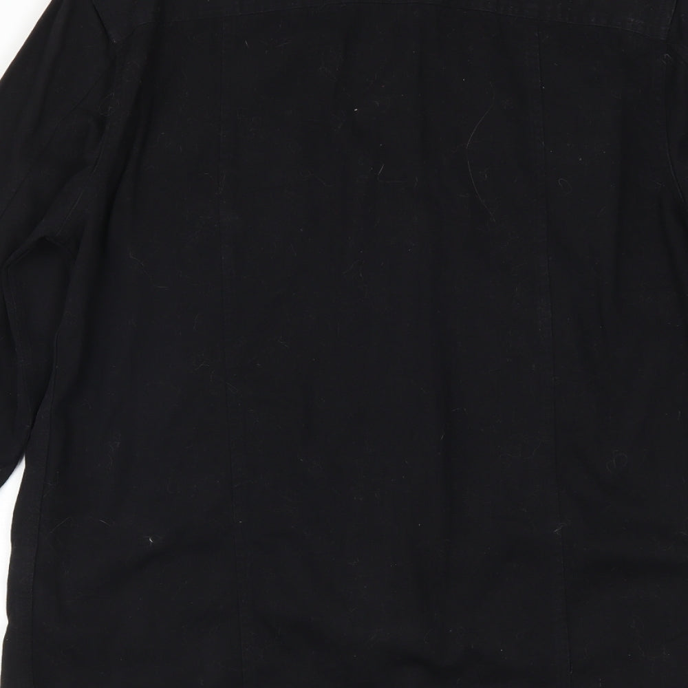 River Island Mens Black  Denim  Button-Up Size M