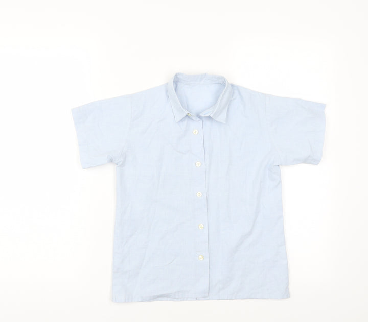 Preworn Boys Blue Basic Button-Up Size 8 Years