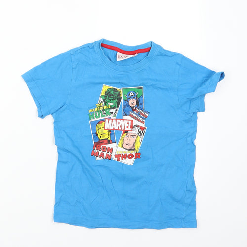 Primark Boys Blue   Basic T-Shirt Size 7-8 Years  - marvel