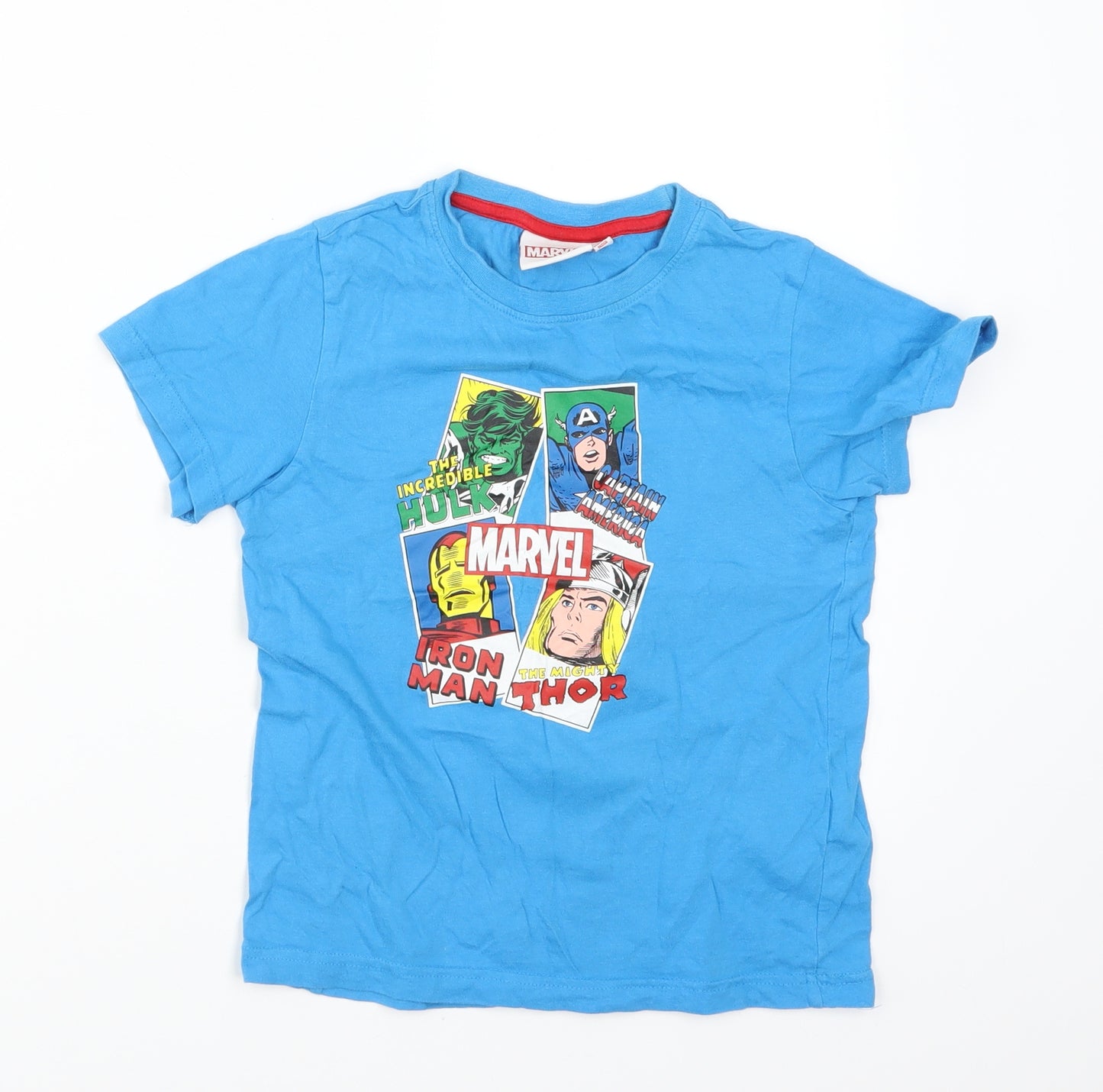 Primark Boys Blue   Basic T-Shirt Size 7-8 Years  - marvel