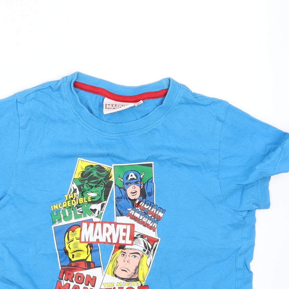Primark Boys Blue   Basic T-Shirt Size 7-8 Years  - marvel