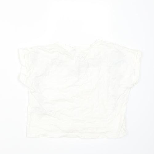 Outfitters Girls White Fair Isle  Basic T-Shirt Size 10 Years