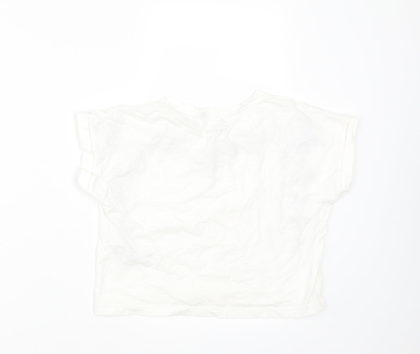 Outfitters Girls White Fair Isle  Basic T-Shirt Size 10 Years