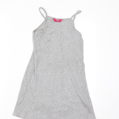 Young Dimension Girls Grey   T-Shirt Dress  Size 8-9 Years