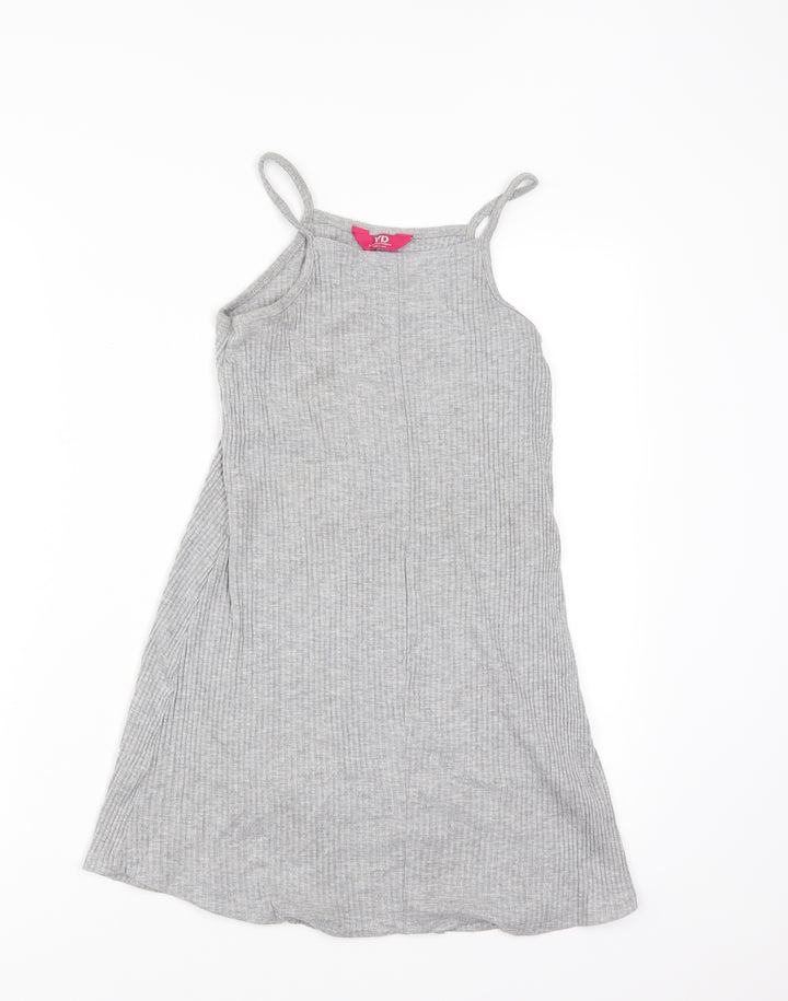 Young Dimension Girls Grey   T-Shirt Dress  Size 8-9 Years