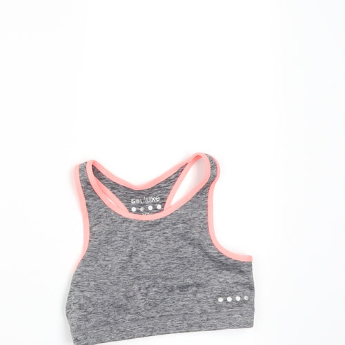 Matalan Girls Grey   Cropped T-Shirt Size 6-7 Years
