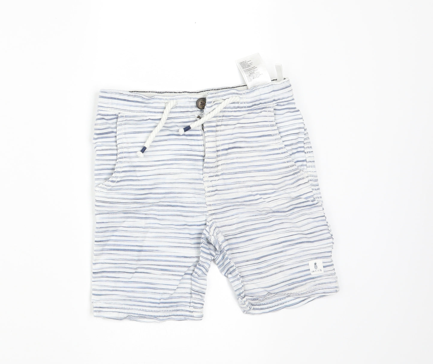 H&M Boys White Striped  Bermuda Shorts Size 5-6 Years