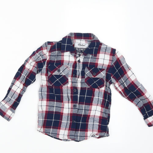 Primark Boys Blue Check  Basic Button-Up Size 3-4 Years