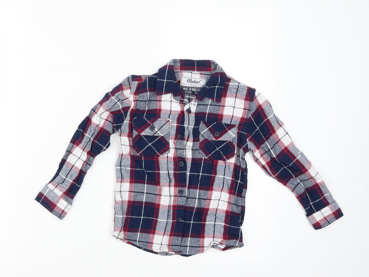 Primark Boys Blue Check Basic Button-Up Size 3-4 Years