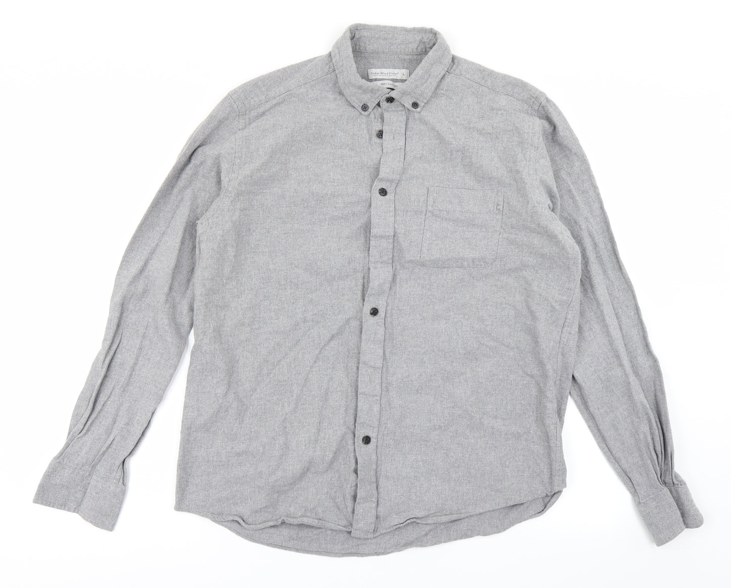 Cedar Wood State Mens Grey    Button-Up Size L