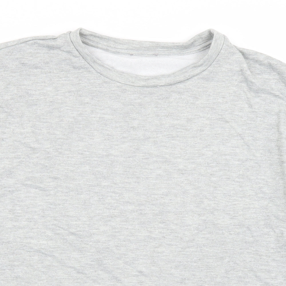 Jeff & Co Womens Grey   Basic T-Shirt Size 10