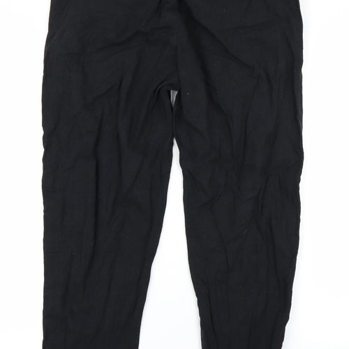 M&S Collection Womens Black   Cropped Trousers Size 14 L25 in