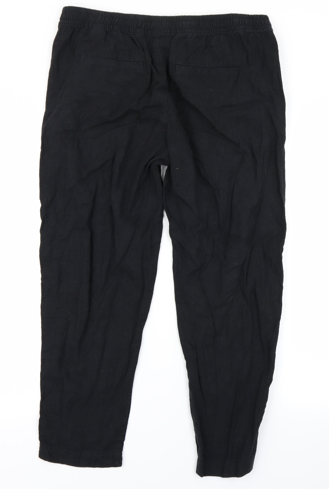 M&S Collection Womens Black   Cropped Trousers Size 14 L25 in