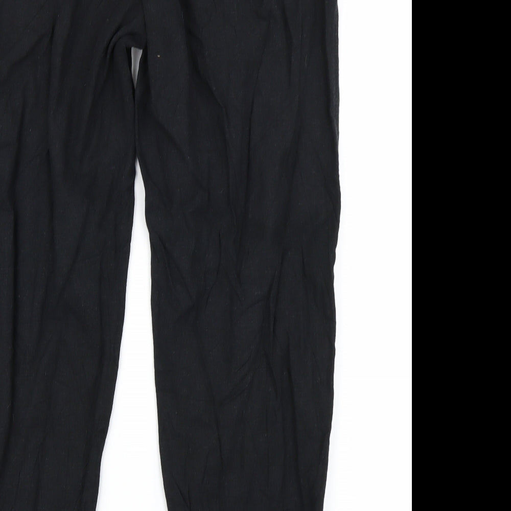 M&S Collection Womens Black   Cropped Trousers Size 14 L25 in