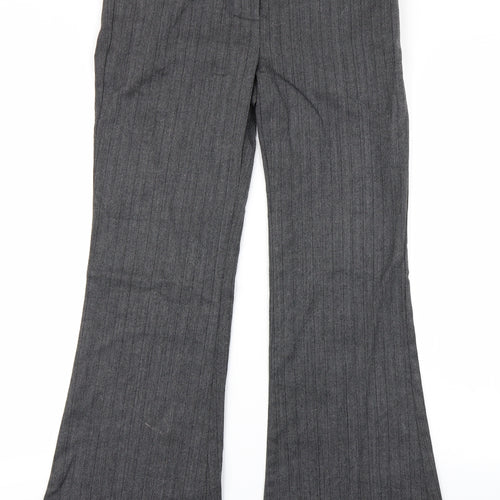 New Look Womens Grey Striped  Trousers  Size 8 L28 in