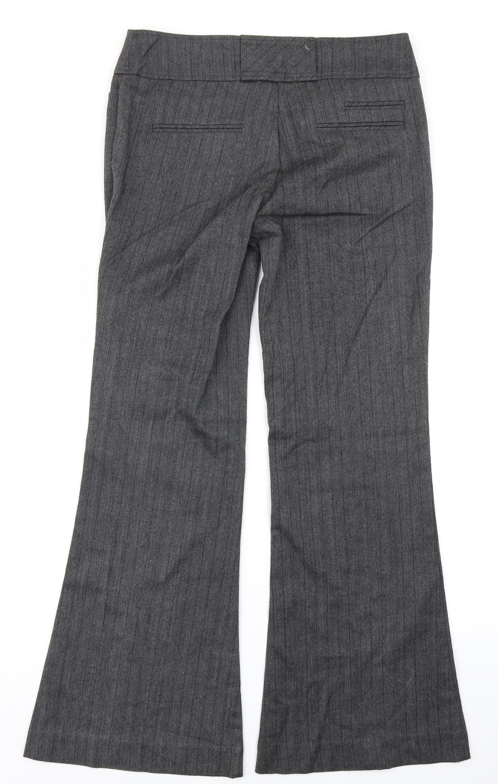 New Look Womens Grey Striped  Trousers  Size 8 L28 in