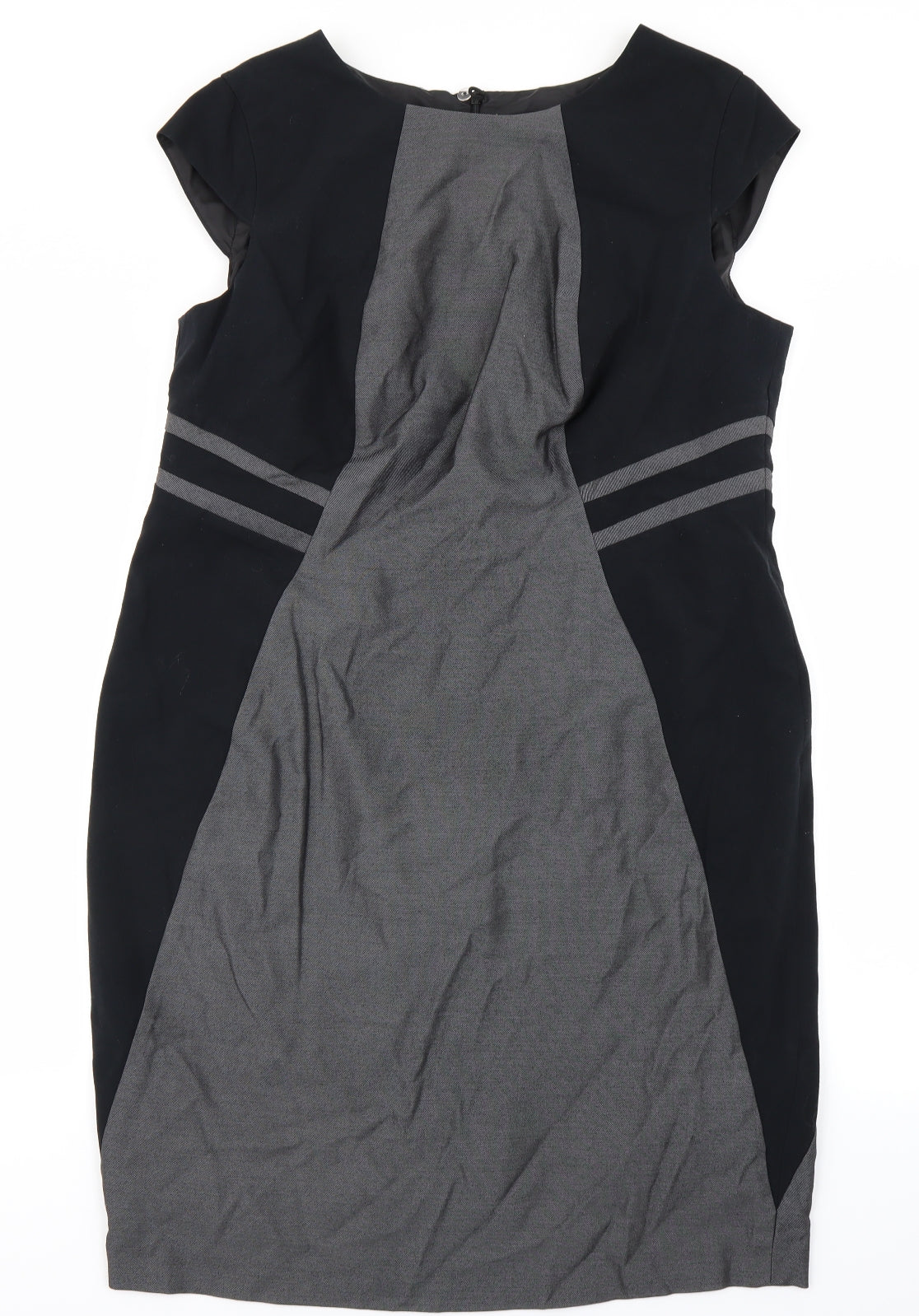 M&S Womens Grey Colourblock  Pencil Dress  Size 18