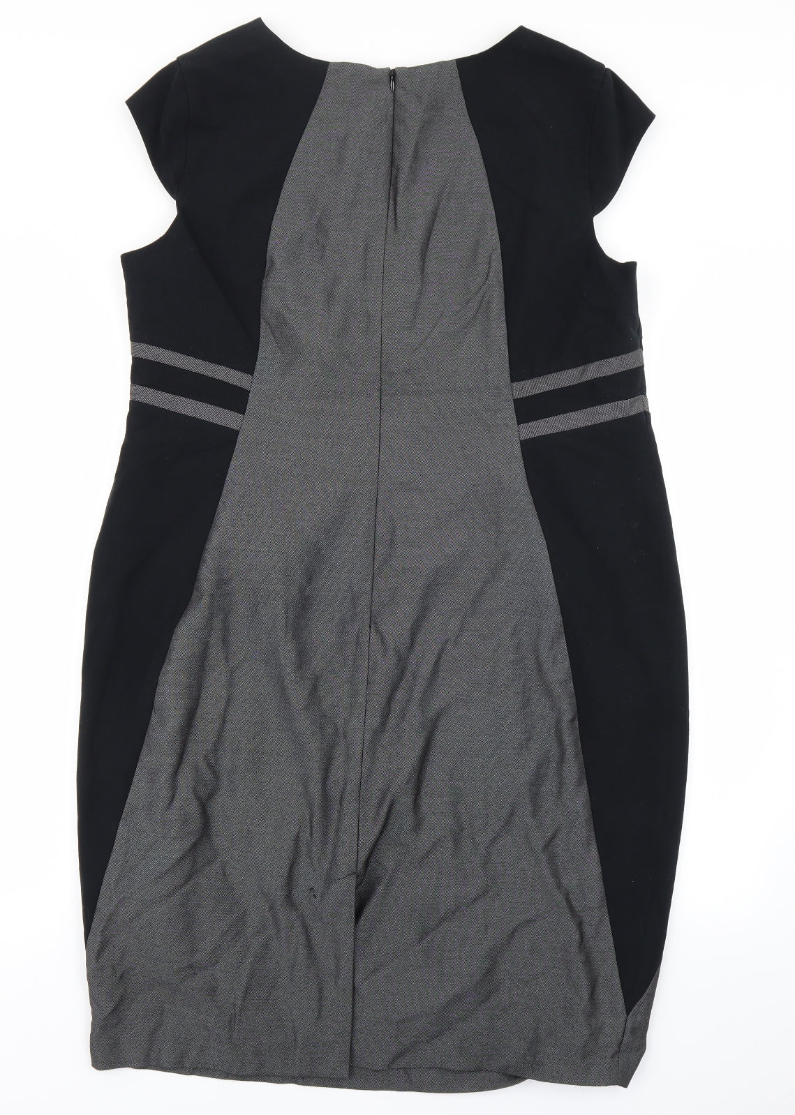 M&S Womens Grey Colourblock  Pencil Dress  Size 18