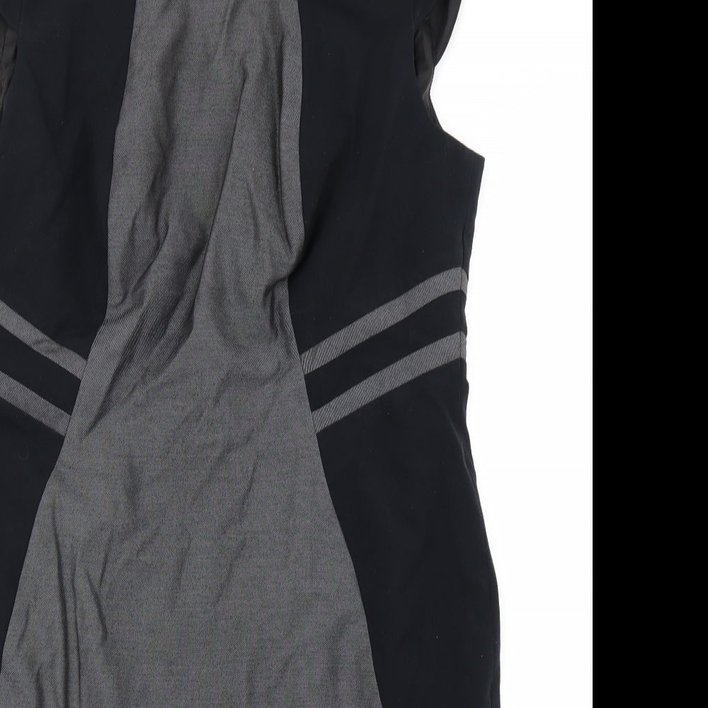 M&S Womens Grey Colourblock  Pencil Dress  Size 18