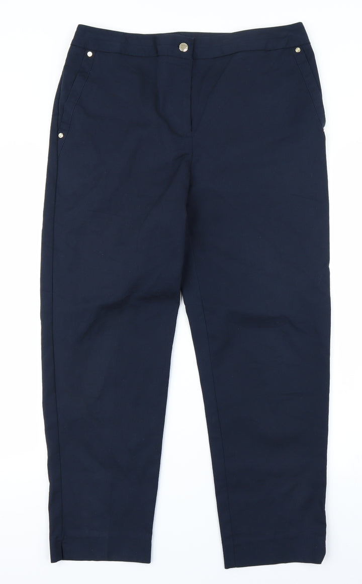 Per Una Womens Blue Trousers Size 34 in L25 in