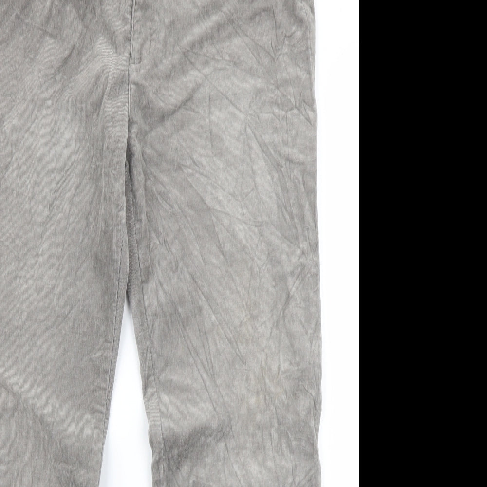 Tuchuzy Womens Grey  Corduroy Straight Jeans Size 16 L26 in