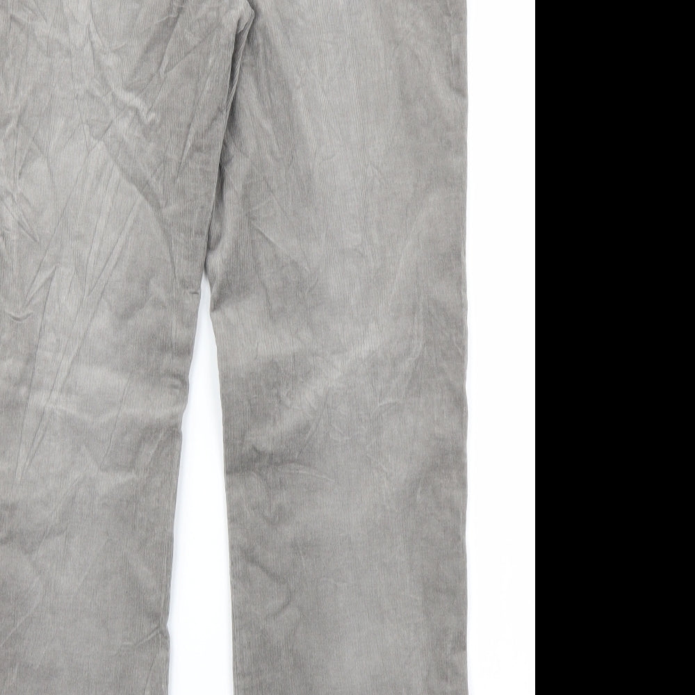 Tuchuzy Womens Grey  Corduroy Straight Jeans Size 16 L26 in
