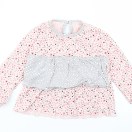 George Girls Pink Floral  Basic T-Shirt Size 9-12 Months