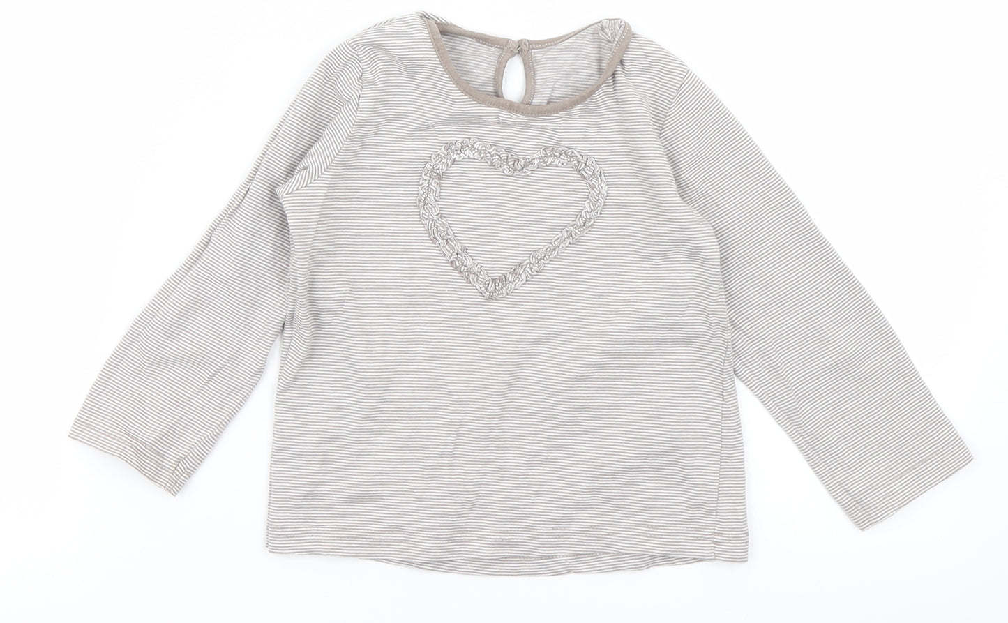 Matalan Girls Brown Striped  Basic T-Shirt Size 3-4 Years
