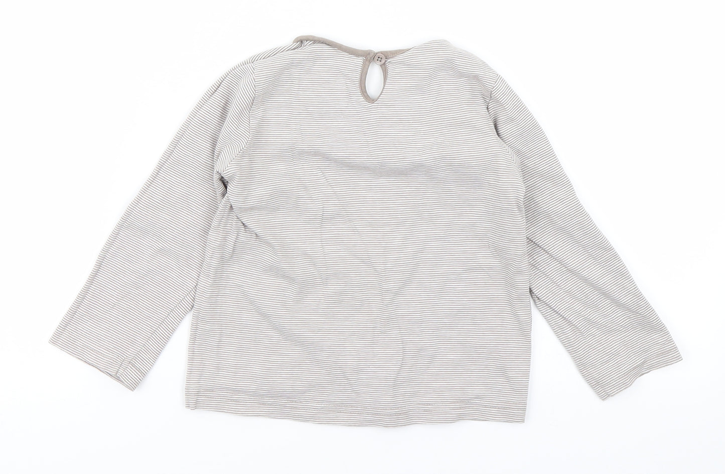 Matalan Girls Brown Striped  Basic T-Shirt Size 3-4 Years